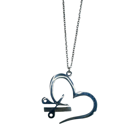 BKBCollar - “Love for Style” – Corazón con Tijera & Peine