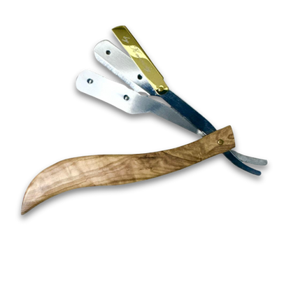 BKBShavette - Butterfly Style Barber Razors with Premium Wood Handle